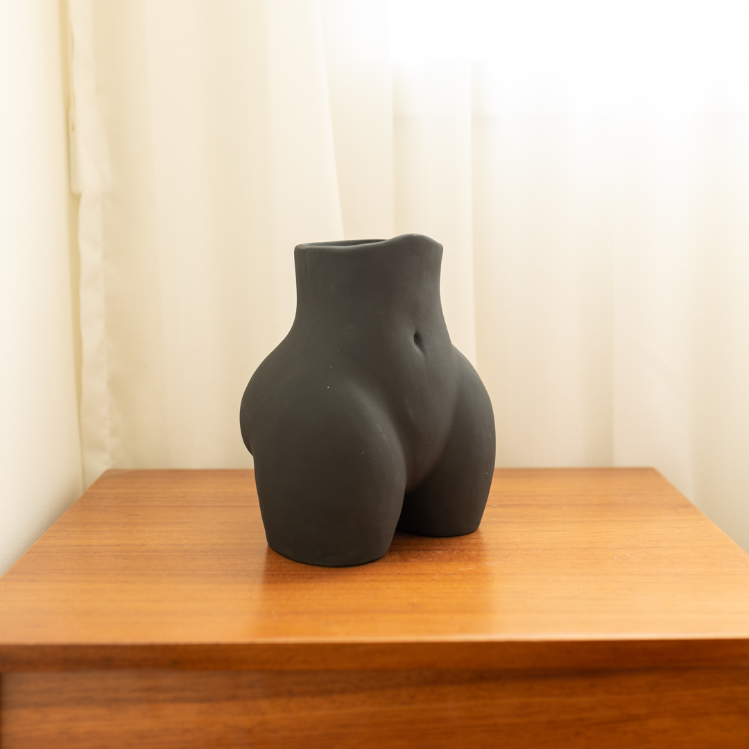Vase en céramique nude mini noir