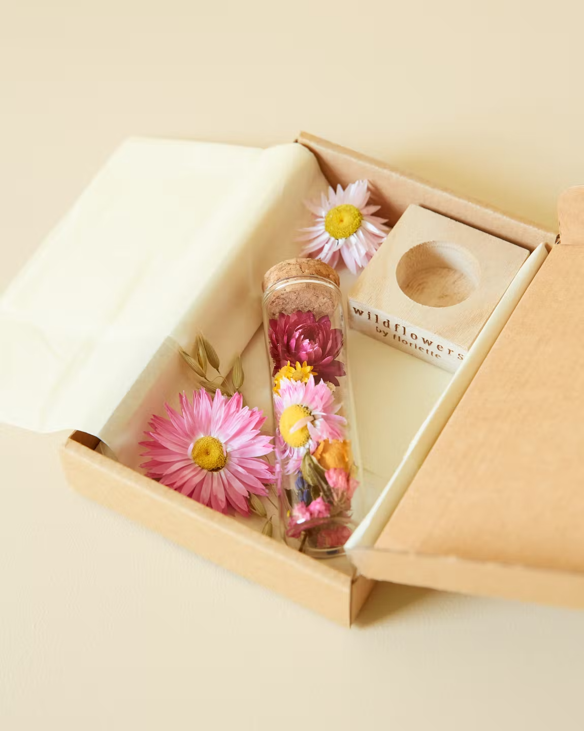Fleurs séchées Message dans une boîte – Petit