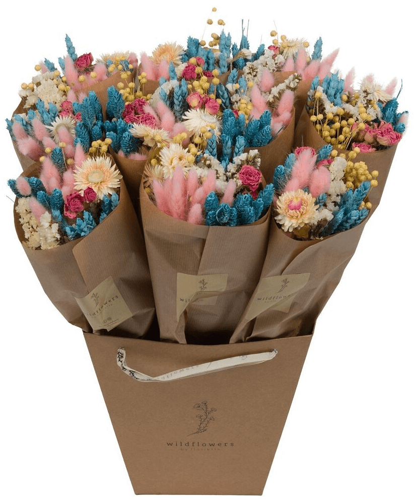 Bouquet sec de fleurs des champs Market More – Bleu d’été
