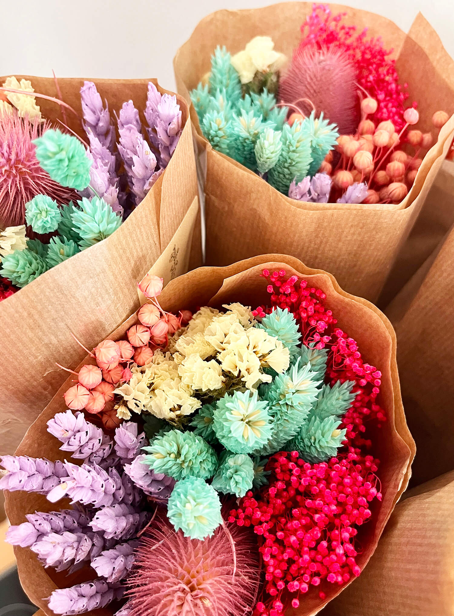 Bouquet sec de fleurs des champs Market More – Arc-en-ciel