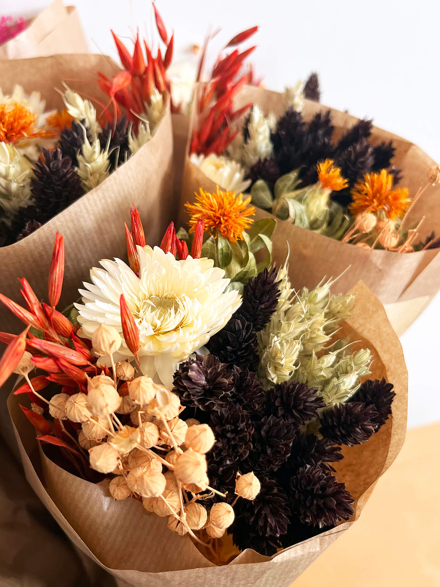 Bouquet sec de fleurs des champs Market More – Ambre foncé