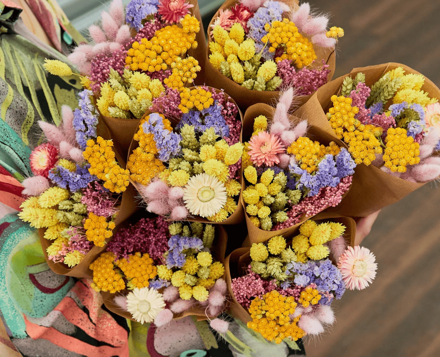 Bouquet sec de fleurs des champs Market More – Fleur lilas